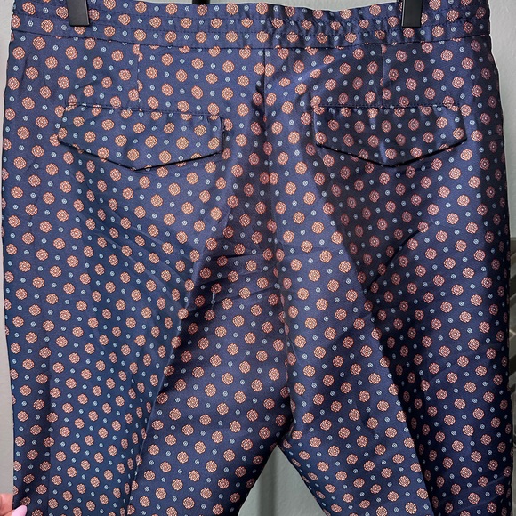 J. Crew Navy and Pink Patterned Women's Pants - Picture 4 of 6